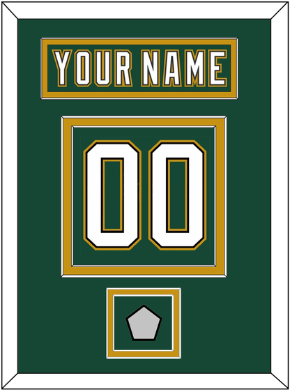 Dallas Nameplate & Number (Back) With Stanley Cup Champions Patch - Alternate Green (1997-1999) - Signature Tier 4