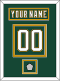 Dallas Nameplate & Number (Back) With Stanley Cup Champions Patch - Alternate Green (1997-1999) - Double Mat 4