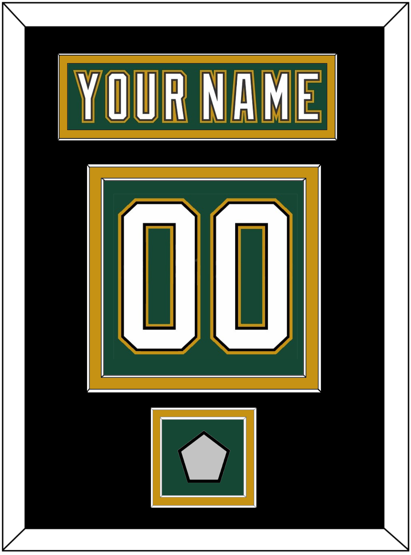Dallas Nameplate & Number (Back) With Stanley Cup Champions Patch - Alternate Green (1997-1999) - Signature Tier 5