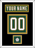 Dallas Nameplate & Number (Back) With Stanley Cup Finals Patch - Alternate Green (1997-1999) - Double Mat 5