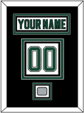 Dallas Nameplate & Number (Back) With Stanley Cup Champions Patch - Home White (1994-1999) - Triple Mat 3