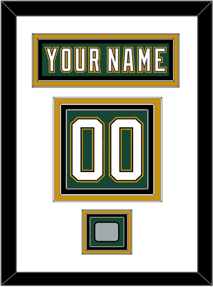 Dallas Nameplate & Number (Back) With Stanley Cup Champions Patch - Alternate Green (1997-1999) - Premier Tier 1