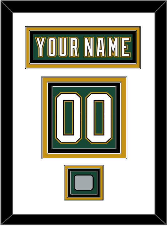 Dallas Nameplate & Number (Back) With Stanley Cup Champions Patch - Alternate Green (1997-1999) - Premier Tier 1