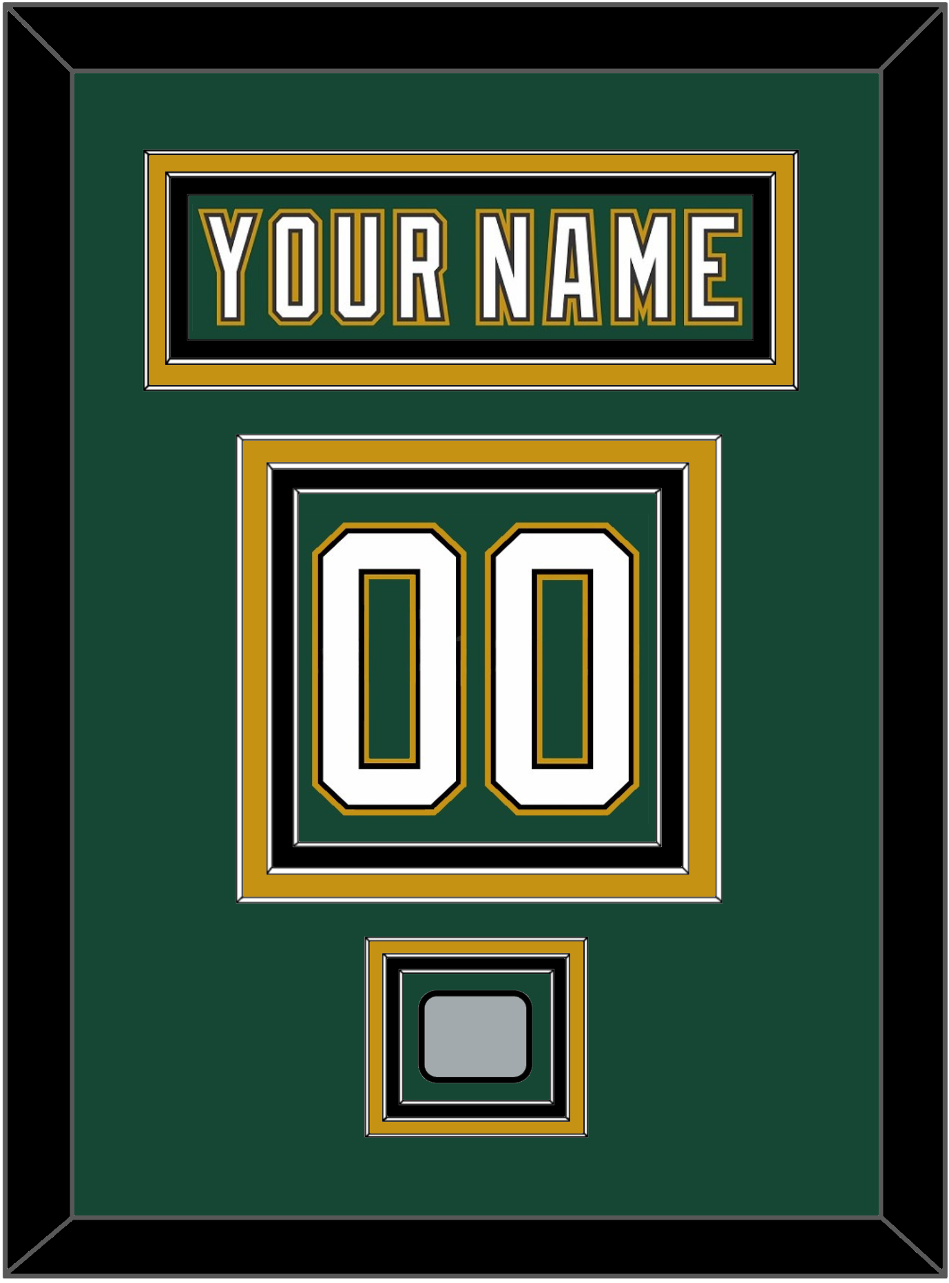 Dallas Nameplate & Number (Back) With Stanley Cup Champions Patch - Alternate Green (1997-1999) - Premier Tier 2