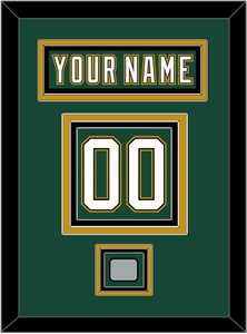 Dallas Nameplate & Number (Back) With Stanley Cup Finals Patch - Alternate Green (1997-1999) - Triple Mat 2