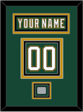 Dallas Nameplate & Number (Back) With Stanley Cup Finals Patch - Alternate Green (1997-1999) - Triple Mat 2