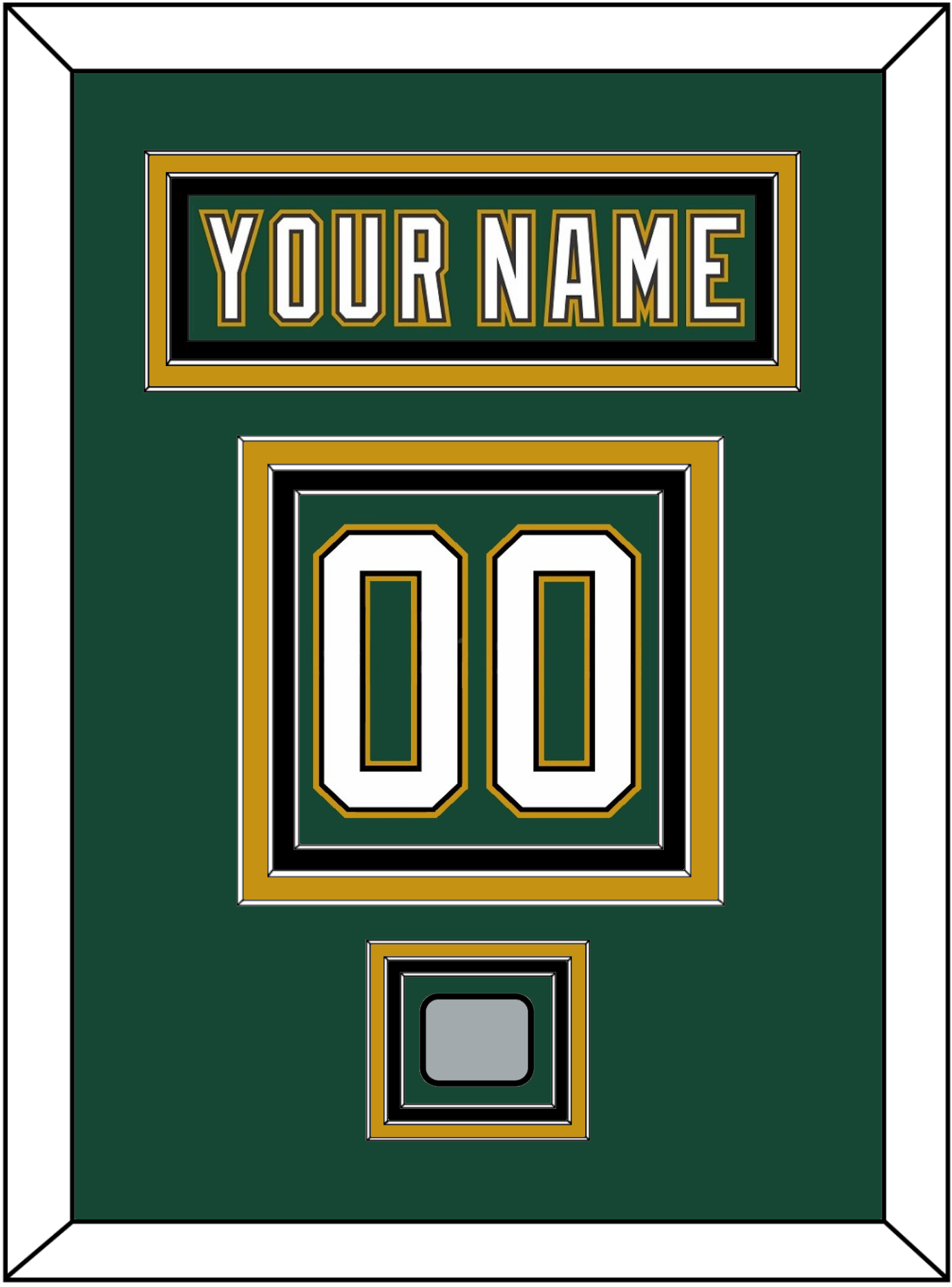 Dallas Nameplate & Number (Back) With Stanley Cup Finals Patch - Alternate Green (1997-1999) - Premier Tier 2
