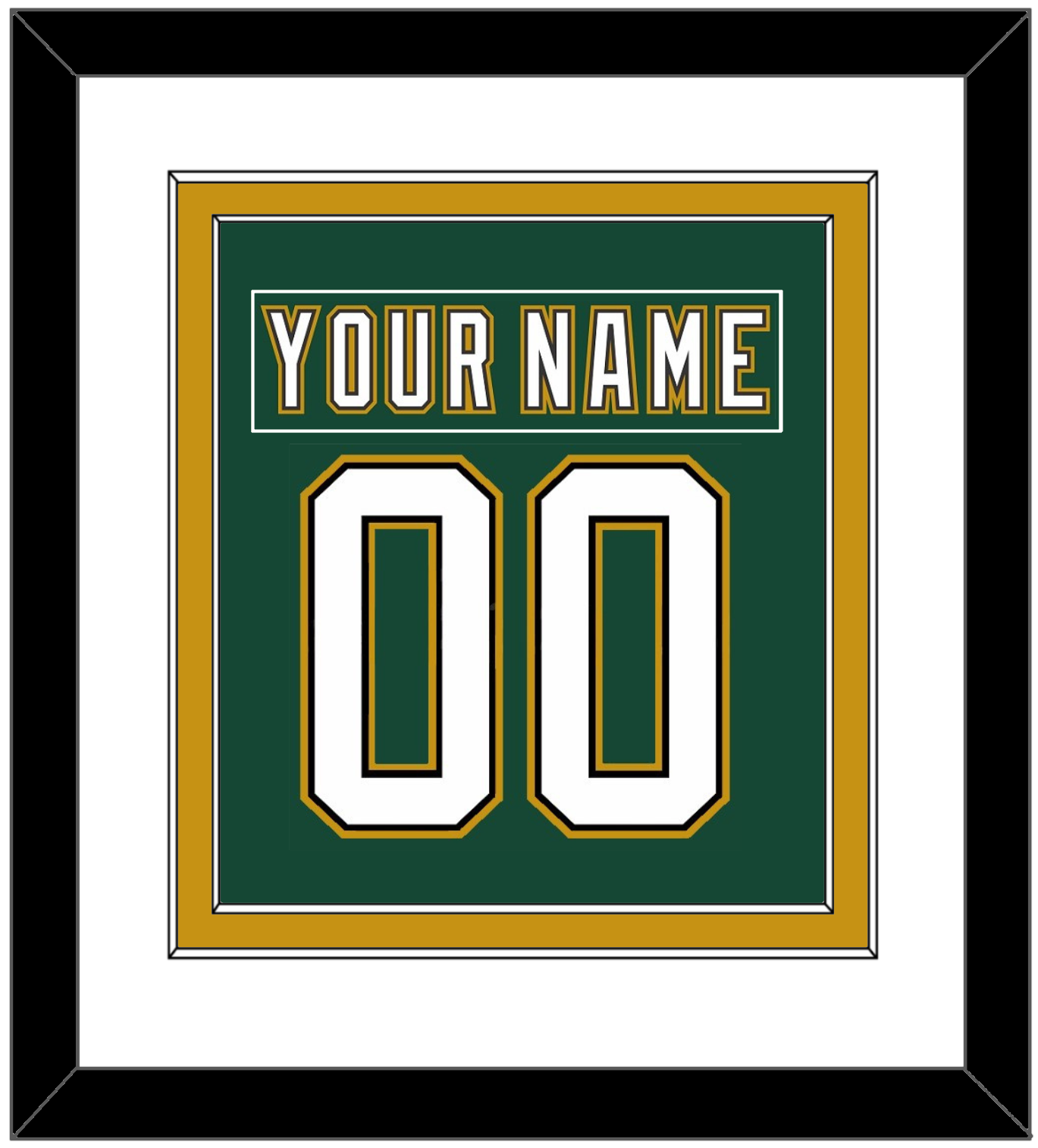 Dallas Nameplate & Number (Back) Combined - Alternate Green (1997-1999) - Signature Tier 2