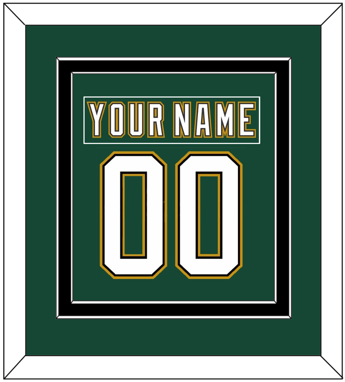 Dallas Nameplate & Number (Back) Combined - Alternate Green (1997-1999) - Signature Tier 3