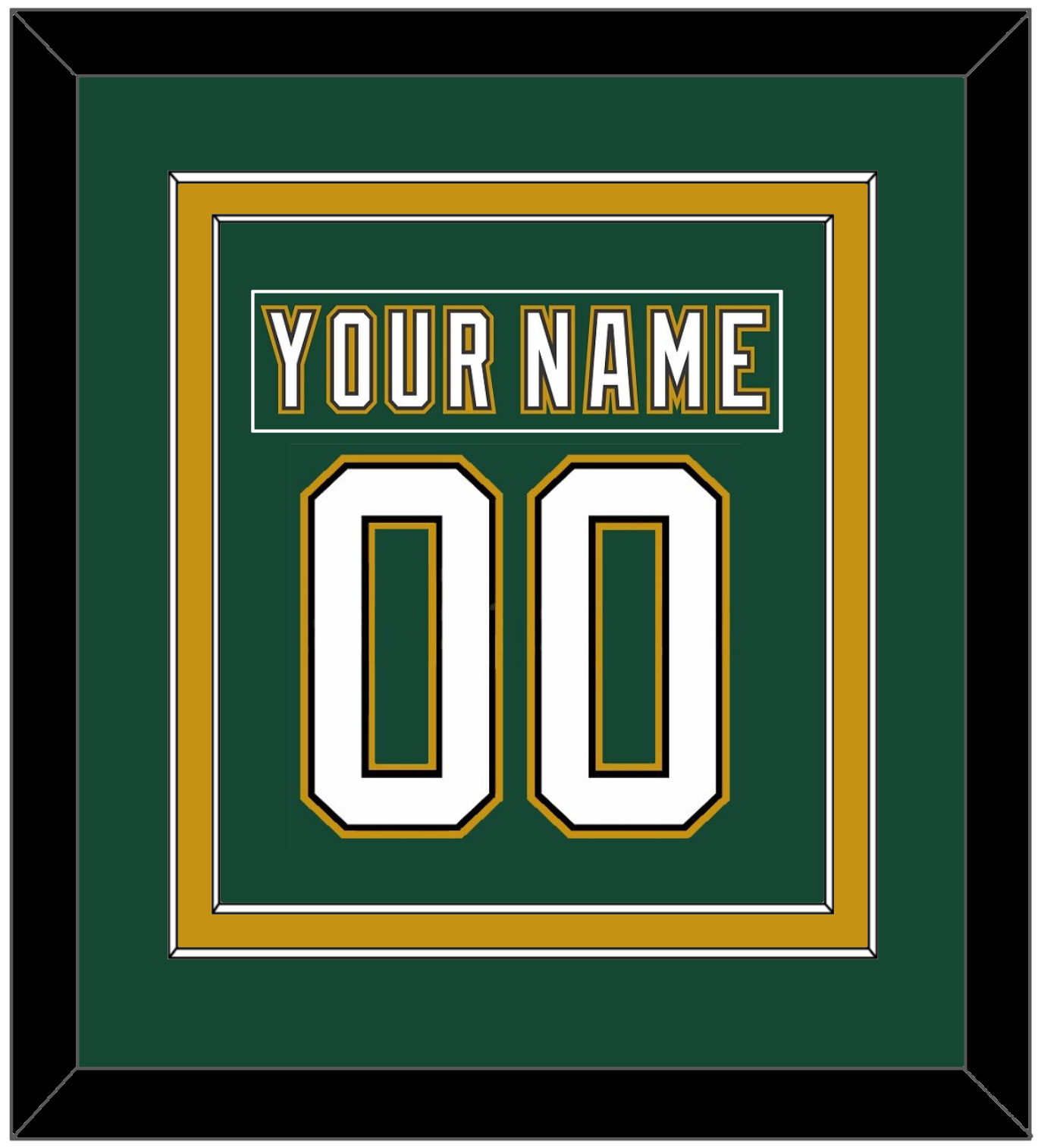 Dallas Nameplate & Number (Back) Combined - Alternate Green (1997-1999) - Signature Tier 4