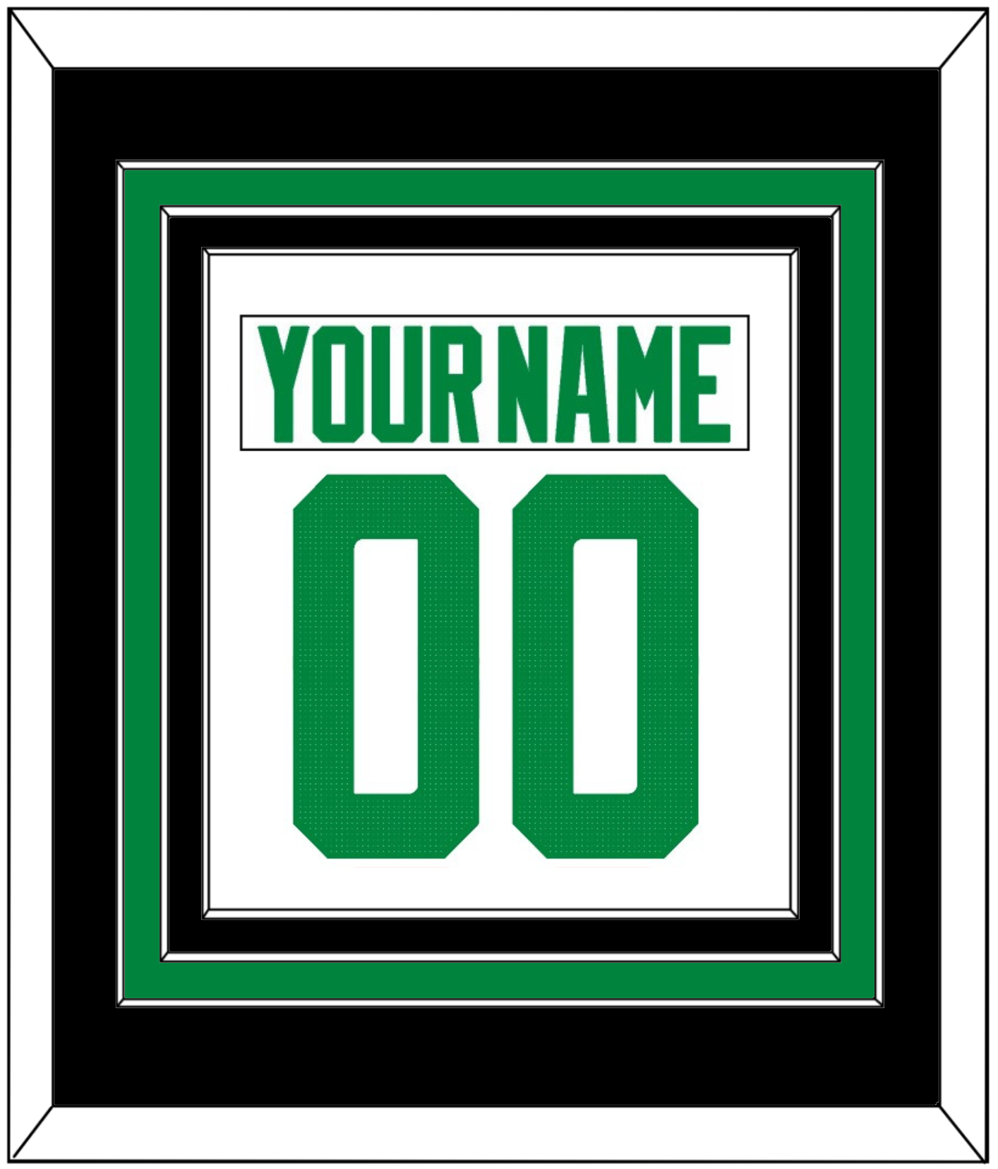Dallas Nameplate & Number (Back) Combined - Road White - Premier Tier 3