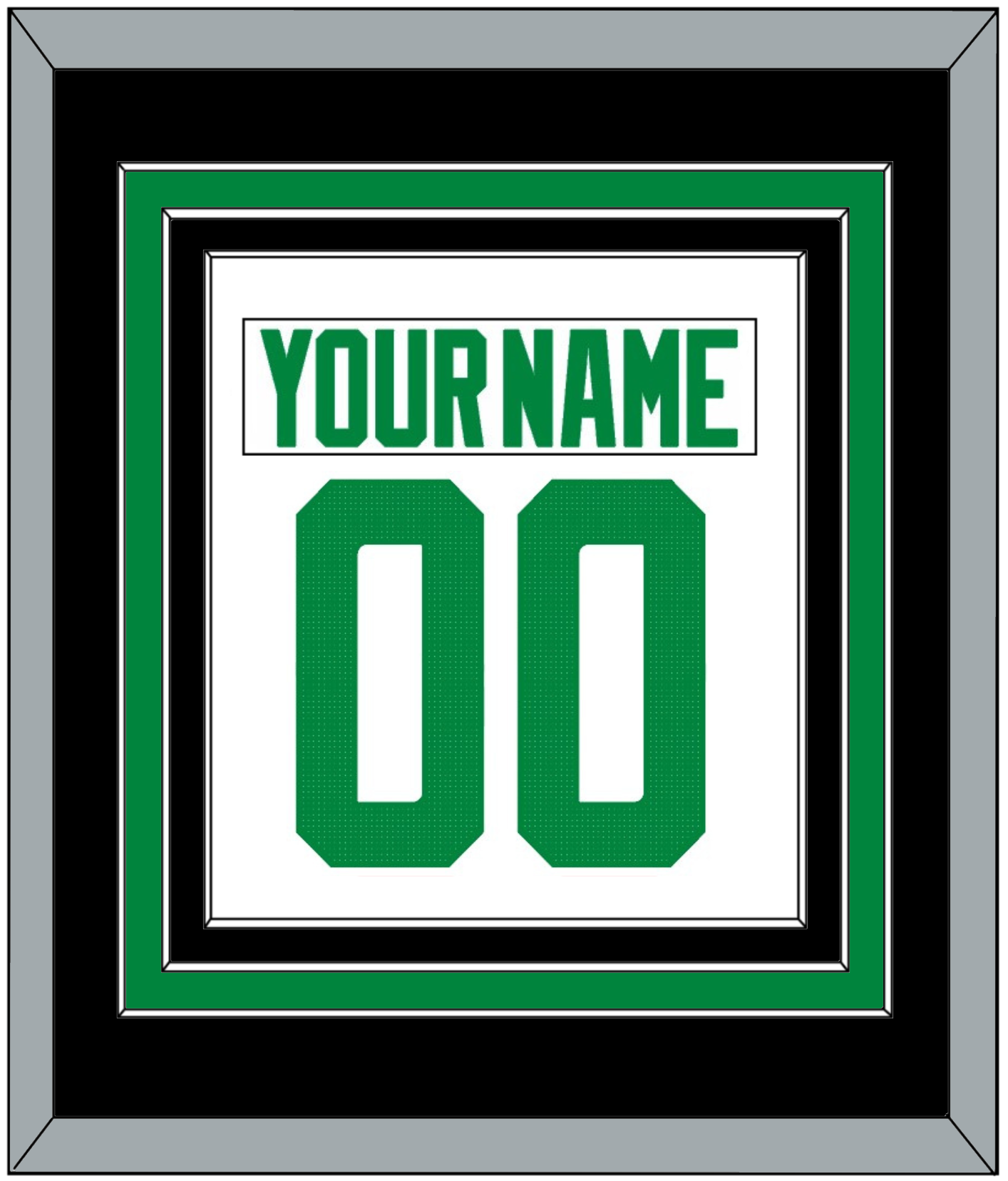 Dallas Nameplate & Number (Back) Combined - Road White - Premier Tier 3