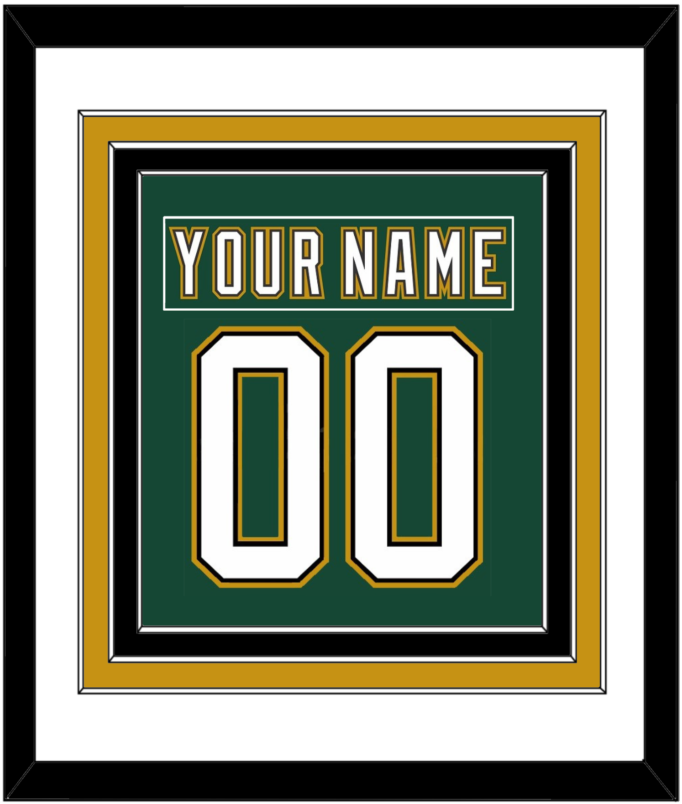 Dallas Nameplate & Number (Back) Combined - Alternate Green (1997-1999) - Premier Tier 1