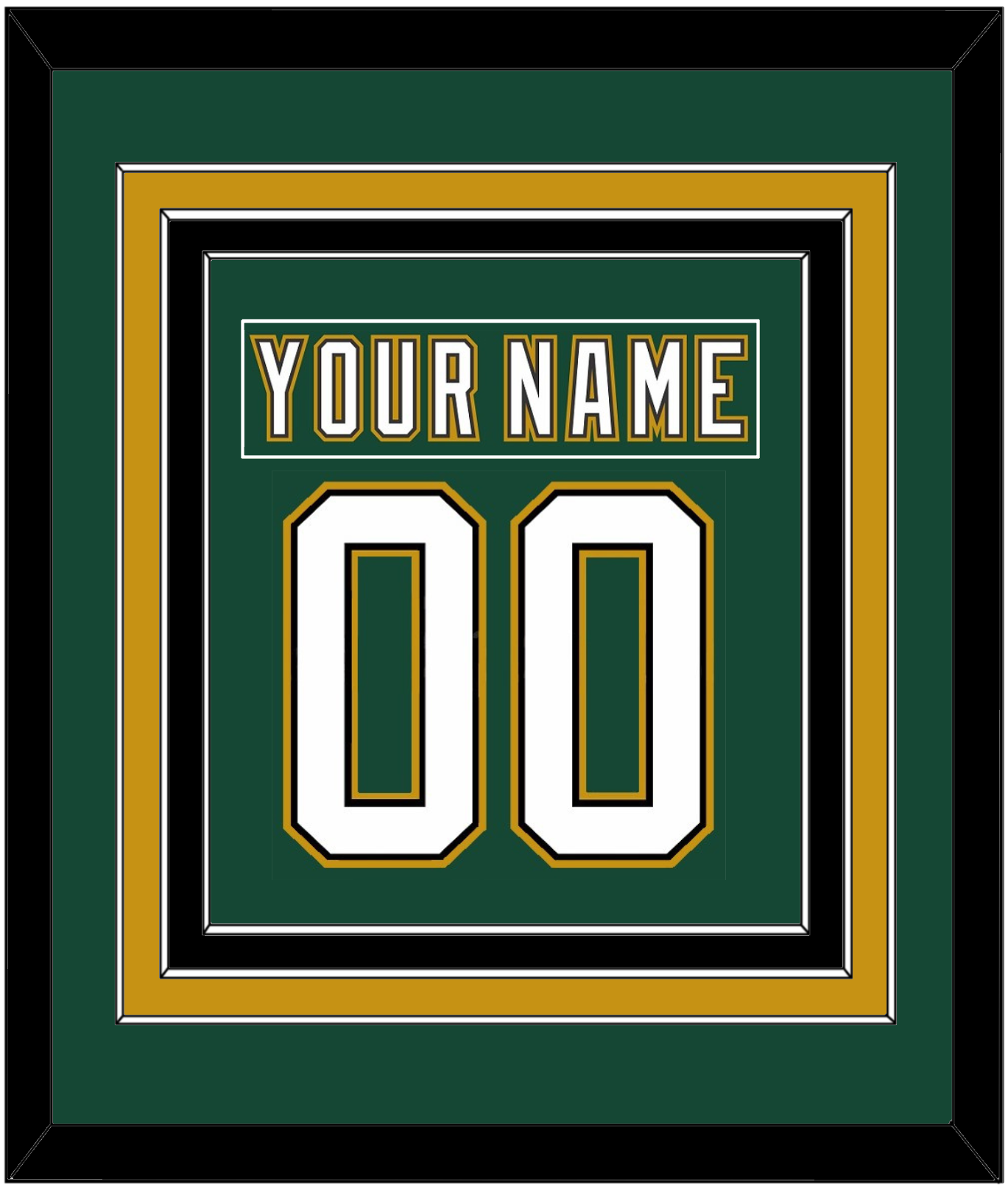 Dallas Nameplate & Number (Back) Combined - Alternate Green (1997-1999) - Premier Tier 2