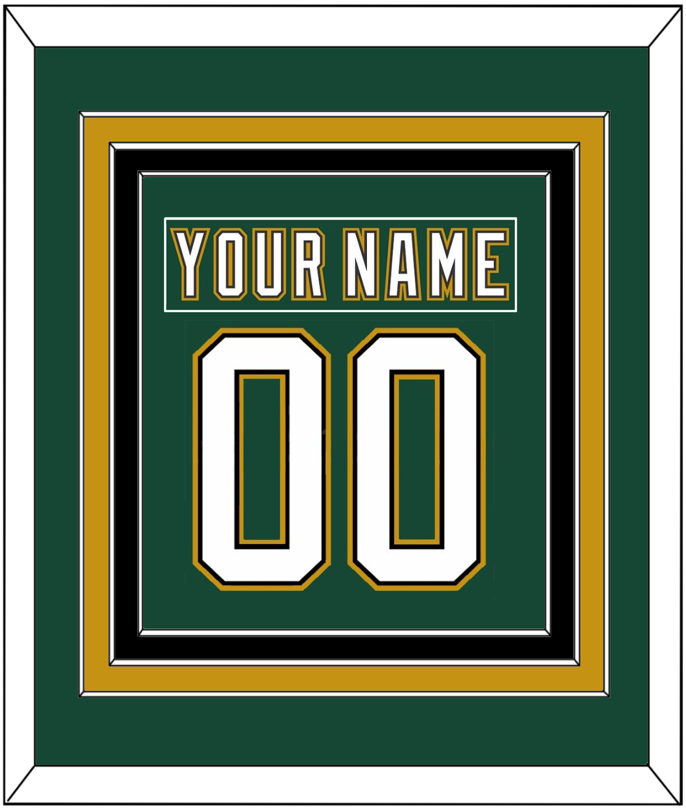 Dallas Nameplate & Number (Back) Combined - Alternate Green (1997-1999) - Premier Tier 2