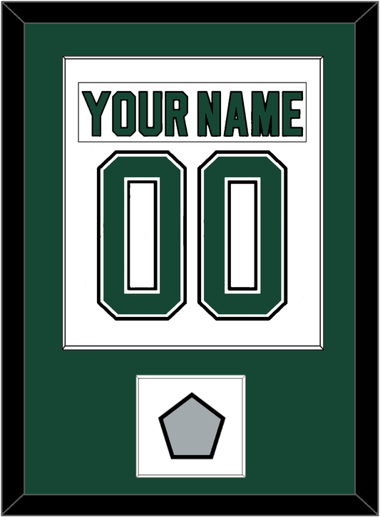 Dallas Nameplate & Number (Back) Combined With Stanley Cup Champions Patch - Home White (1994-1999) - Essential Tier 1