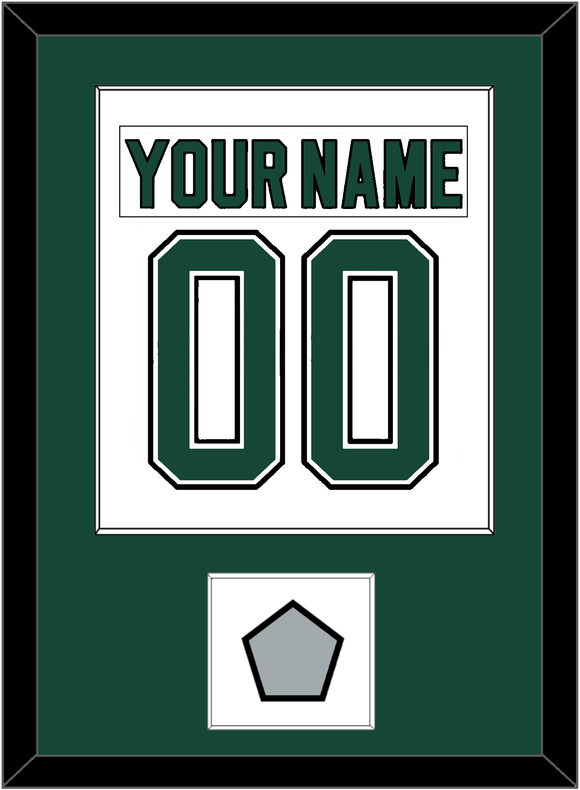 Dallas Nameplate & Number (Back) Combined With Stanley Cup Champions Patch - Home White (1994-1999) - Single Mat 1