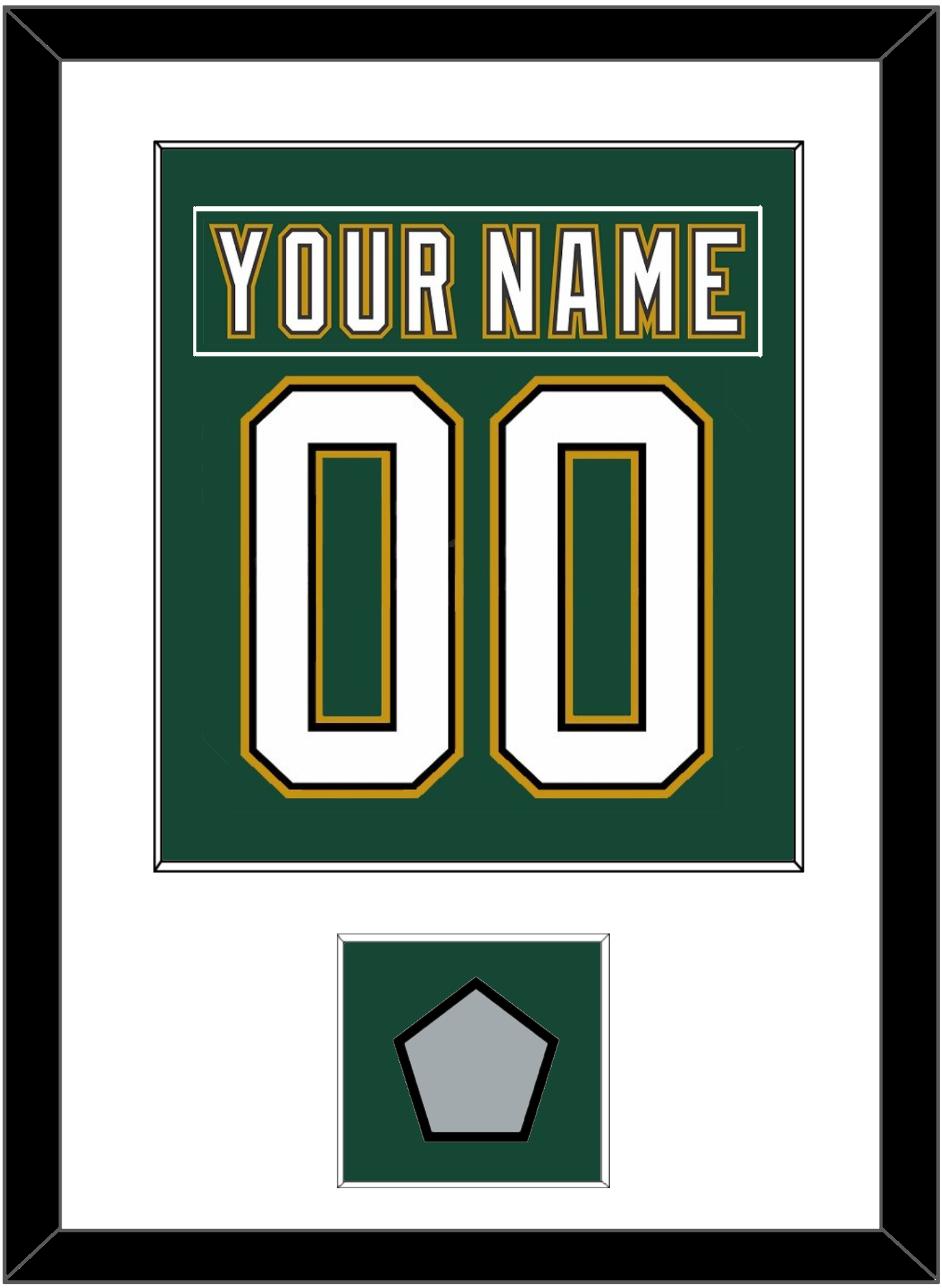Dallas Nameplate & Number (Back) Combined With Stanley Cup Champions Patch - Alternate Green (1997-1999) - Essential Tier 1