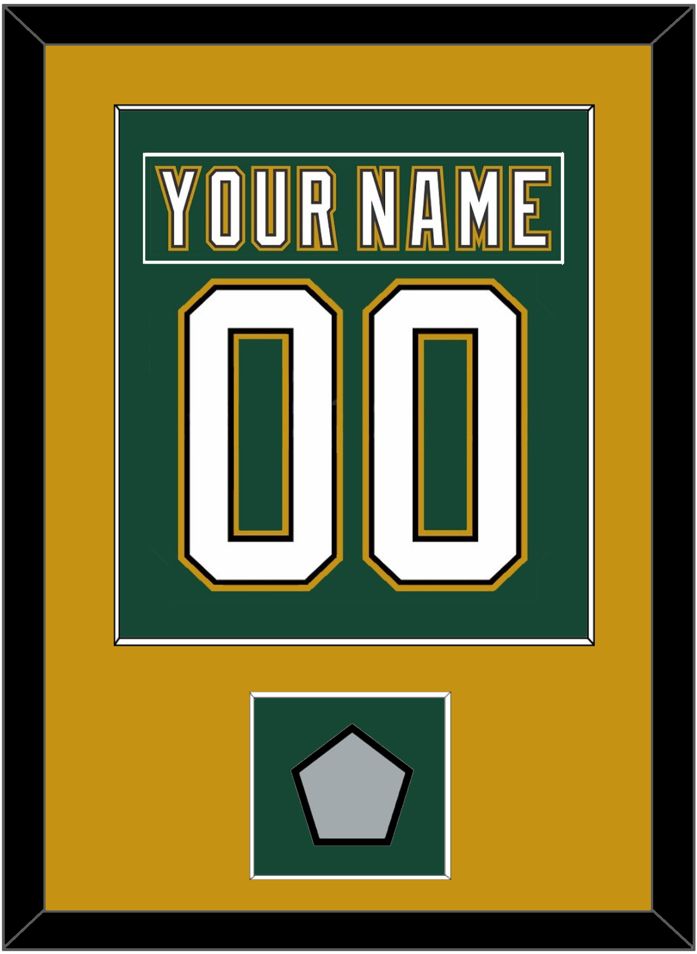 Dallas Nameplate & Number (Back) Combined With Stanley Cup Finals Patch - Alternate Green (1997-1999) - Essential Tier 2
