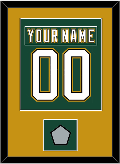 Dallas Nameplate & Number (Back) Combined With Stanley Cup Champions Patch - Alternate Green (1997-1999) - Essential Tier 2