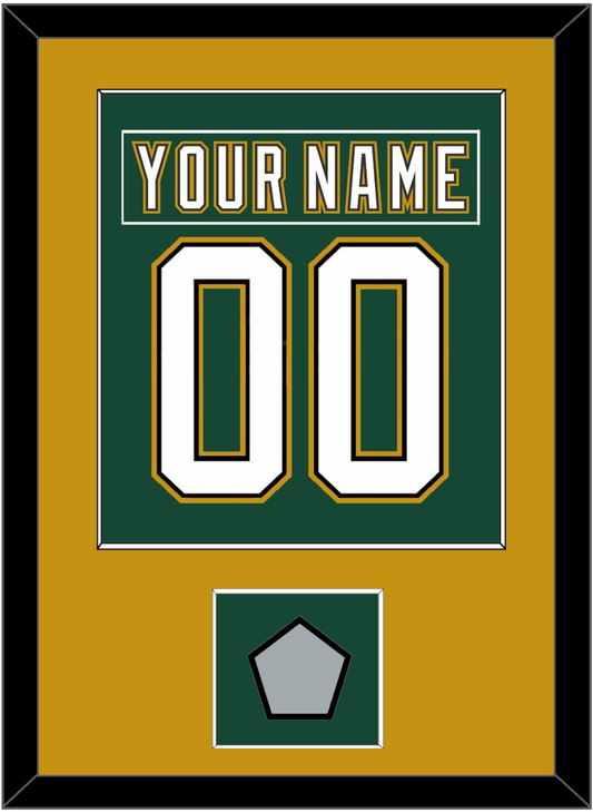 Dallas Nameplate & Number (Back) Combined With Stanley Cup Champions Patch - Alternate Green (1997-1999) - Essential Tier 2