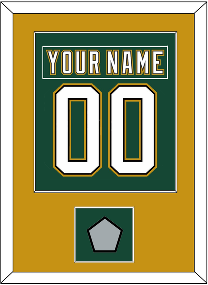Dallas Nameplate & Number (Back) Combined With Stanley Cup Champions Patch - Alternate Green (1997-1999) - Essential Tier 2