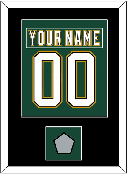 Dallas Nameplate & Number (Back) Combined With Stanley Cup Finals Patch - Alternate Green (1997-1999) - Essential Tier 3