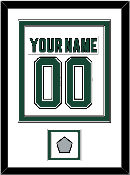 Dallas Nameplate & Number (Back) Combined With Stanley Cup Finals Patch - Home White (1994-1999) - Signature Tier 1