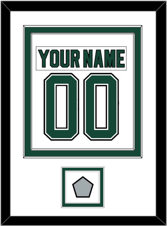 Dallas Nameplate & Number (Back) Combined With Stanley Cup Finals Patch - Home White (1994-1999) - Double Mat 1