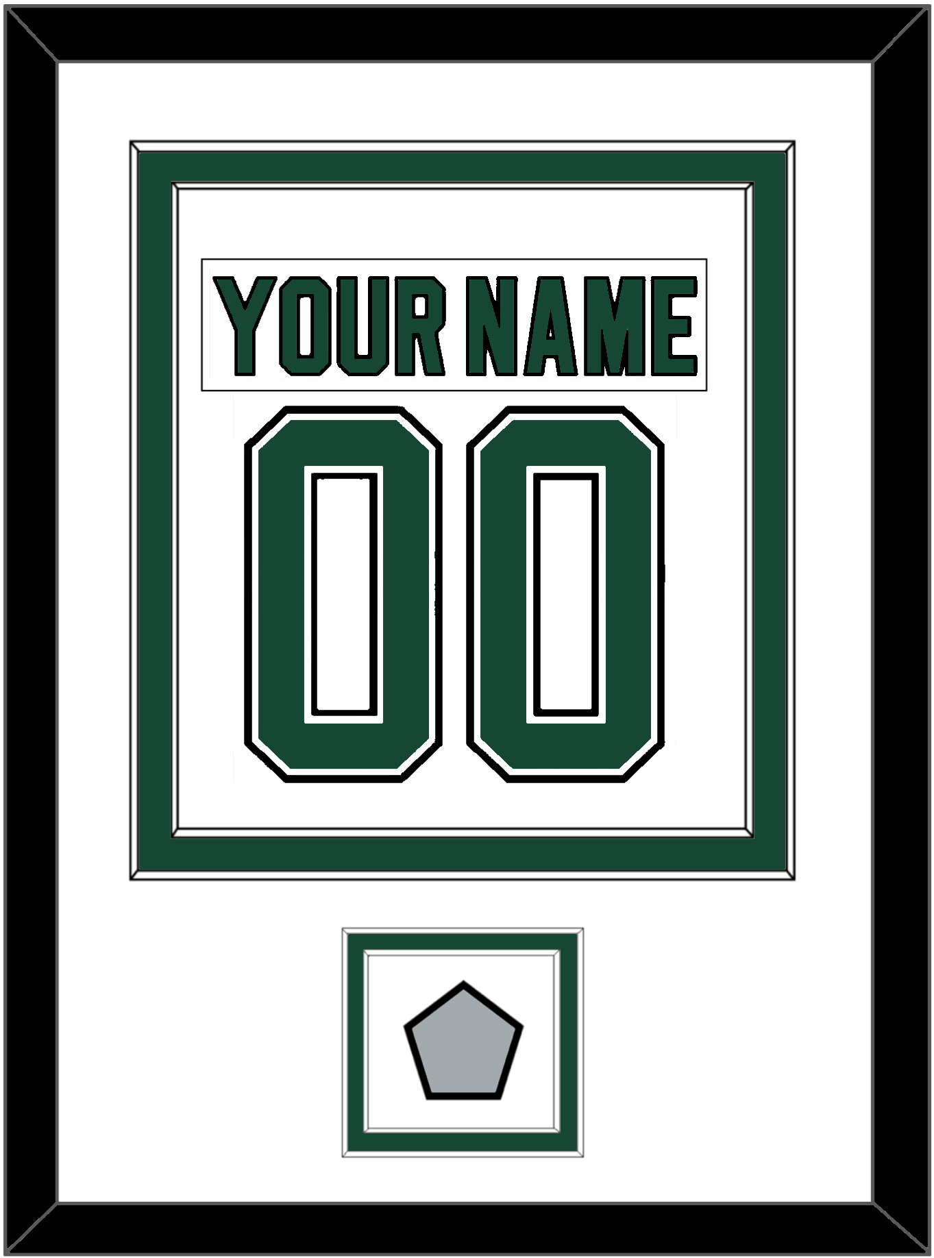Dallas Nameplate & Number (Back) Combined With Stanley Cup Champions Patch - Home White (1994-1999) - Signature Tier 1