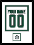 Dallas Nameplate & Number (Back) Combined With Stanley Cup Champions Patch - Home White (1994-1999) - Double Mat 1