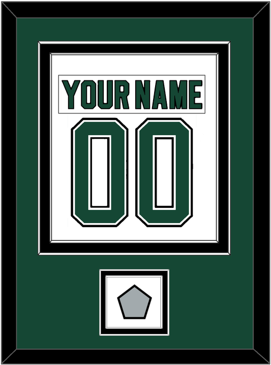 Dallas Nameplate & Number (Back) Combined With Stanley Cup Finals Patch - Home White (1994-1999) - Signature Tier 2