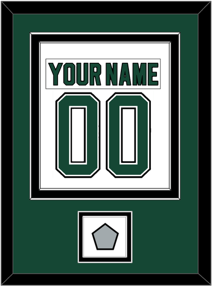 Dallas Nameplate & Number (Back) Combined With Stanley Cup Champions Patch - Home White (1994-1999) - Signature Tier 2