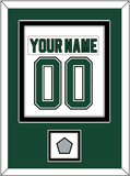 Dallas Nameplate & Number (Back) Combined With Stanley Cup Champions Patch - Home White (1994-1999) - Double Mat 2