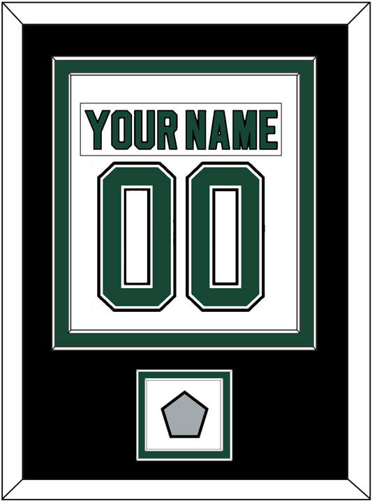 Dallas Nameplate & Number (Back) Combined With Stanley Cup Finals Patch - Home White (1994-1999) - Signature Tier 3