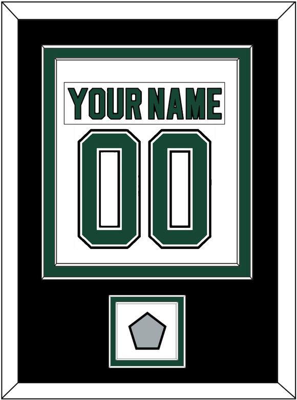 Dallas Nameplate & Number (Back) Combined With Stanley Cup Finals Patch - Home White (1994-1999) - Double Mat 3