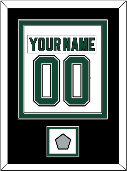 Dallas Nameplate & Number (Back) Combined With Stanley Cup Champions Patch - Home White (1994-1999) - Signature Tier 3