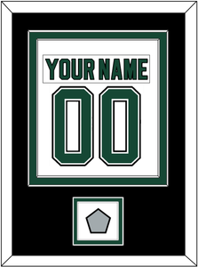 Dallas Nameplate & Number (Back) Combined With Stanley Cup Champions Patch - Home White (1994-1999) - Double Mat 3