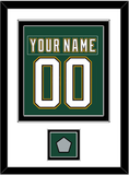 Dallas Nameplate & Number (Back) Combined With Stanley Cup Finals Patch - Alternate Green (1997-1999) - Double Mat 1