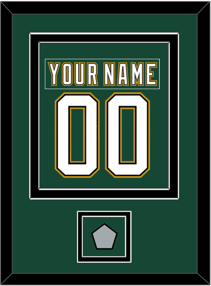 Dallas Nameplate & Number (Back) Combined With Stanley Cup Champions Patch - Alternate Green (1997-1999) - Signature Tier 3