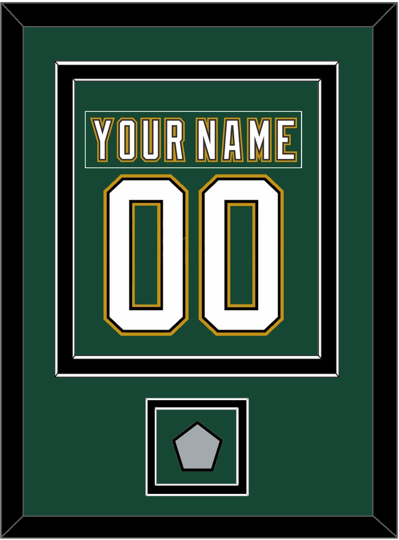 Dallas Nameplate & Number (Back) Combined With Stanley Cup Finals Patch - Alternate Green (1997-1999) - Signature Tier 3