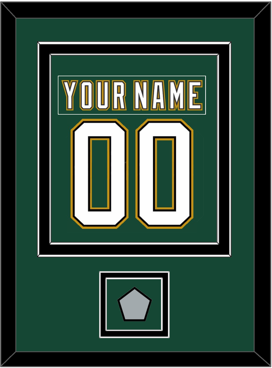 Dallas Nameplate & Number (Back) Combined With Stanley Cup Finals Patch - Alternate Green (1997-1999) - Signature Tier 3