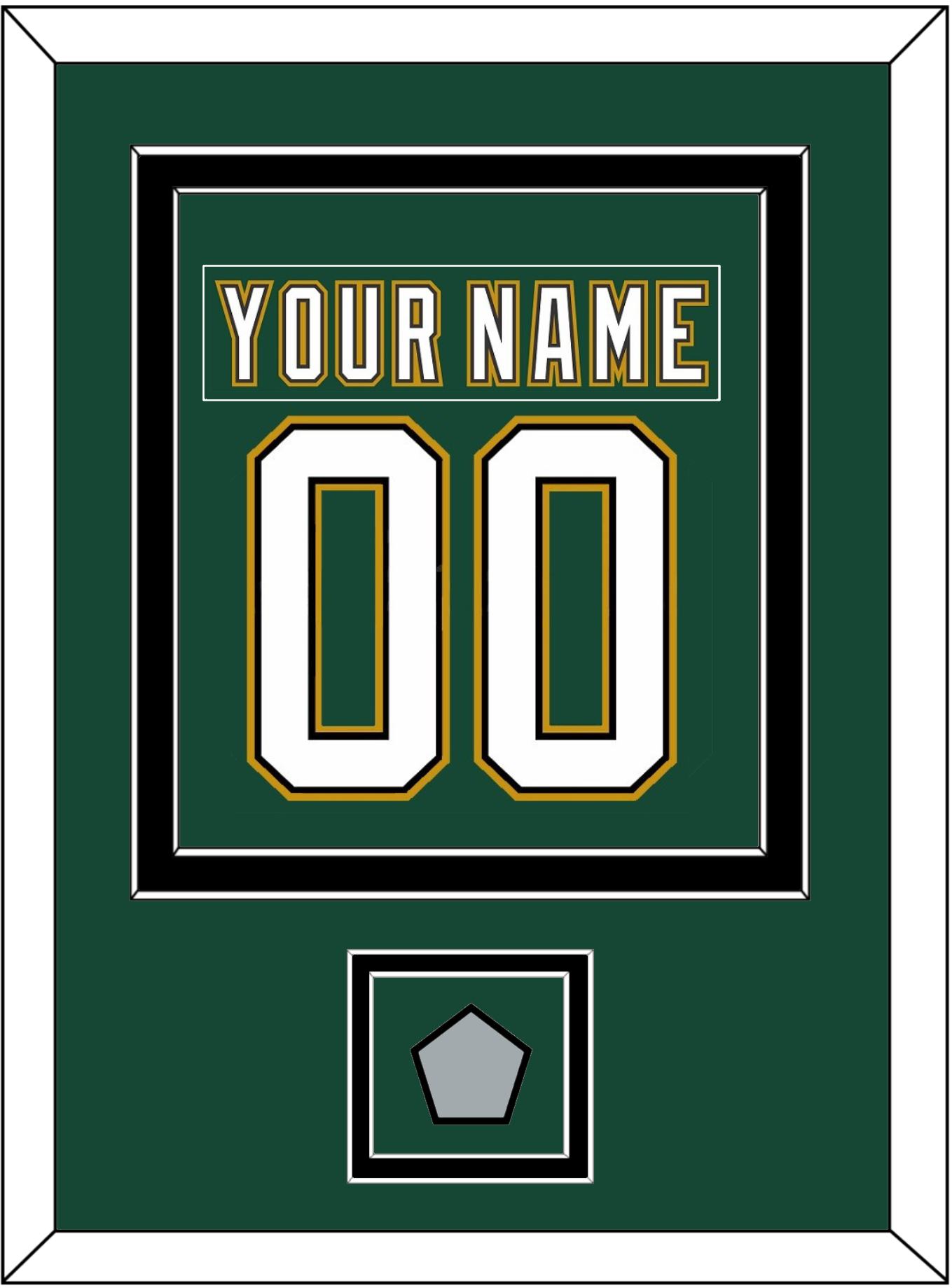 Dallas Nameplate & Number (Back) Combined With Stanley Cup Finals Patch - Alternate Green (1997-1999) - Signature Tier 3