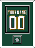 Dallas Nameplate & Number (Back) Combined With Stanley Cup Champions Patch - Alternate Green (1997-1999) - Double Mat 3