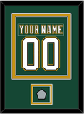 Dallas Nameplate & Number (Back) Combined With Stanley Cup Champions Patch - Alternate Green (1997-1999) - Double Mat 4