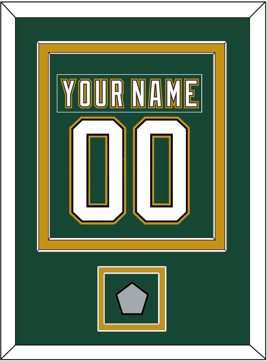 Dallas Nameplate & Number (Back) Combined With Stanley Cup Champions Patch - Alternate Green (1997-1999) - Signature Tier 4