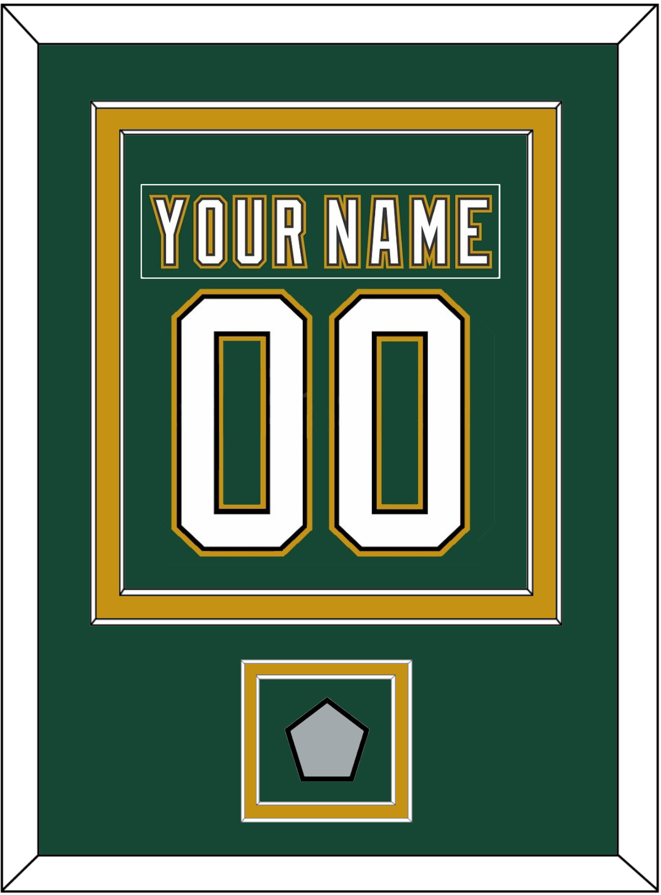 Dallas Nameplate & Number (Back) Combined With Stanley Cup Finals Patch - Alternate Green (1997-1999) - Signature Tier 4