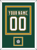 Dallas Nameplate & Number (Back) Combined With Stanley Cup Champions Patch - Alternate Green (1997-1999) - Double Mat 4