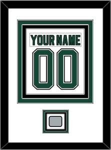 Dallas Nameplate & Number (Back) Combined With Stanley Cup Champions Patch - Home White (1994-1999) - Triple Mat 1