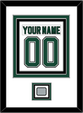 Dallas Nameplate & Number (Back) Combined With Stanley Cup Champions Patch - Home White (1994-1999) - Triple Mat 1